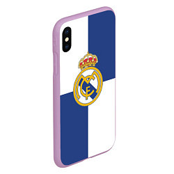 Чехол iPhone XS Max матовый Real Madrid: Blue style, цвет: 3D-сиреневый — фото 2