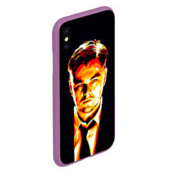 Чехол iPhone XS Max матовый Леонардо Ди Каприо, цвет: 3D-фиолетовый — фото 2
