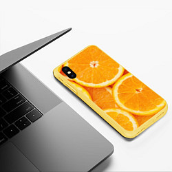Чехол iPhone XS Max матовый Апельсинка, цвет: 3D-желтый — фото 2