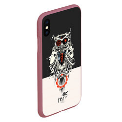 Чехол iPhone XS Max матовый TDD Owl 95, цвет: 3D-малиновый — фото 2