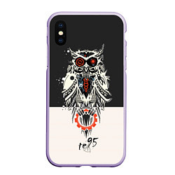 Чехол iPhone XS Max матовый TDD Owl 95, цвет: 3D-светло-сиреневый