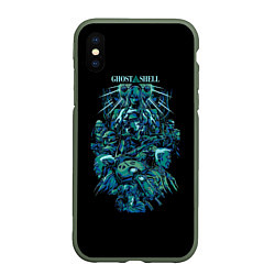 Чехол iPhone XS Max матовый Ghost In The Shell 7, цвет: 3D-темно-зеленый