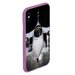 Чехол iPhone XS Max матовый Истребитель, цвет: 3D-фиолетовый — фото 2