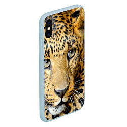Чехол iPhone XS Max матовый Улыбка леопарда, цвет: 3D-голубой — фото 2