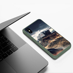 Чехол iPhone XS Max матовый Танк, цвет: 3D-темно-зеленый — фото 2