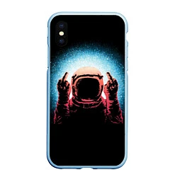 Чехол iPhone XS Max матовый Spaceman, цвет: 3D-голубой