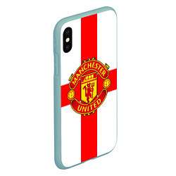 Чехол iPhone XS Max матовый Manchester Utd: England, цвет: 3D-мятный — фото 2