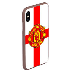 Чехол iPhone XS Max матовый Manchester Utd: England, цвет: 3D-коричневый — фото 2
