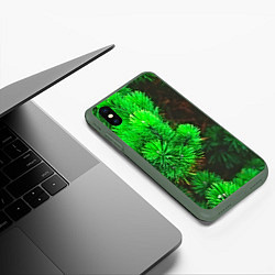 Чехол iPhone XS Max матовый Зелёная ель, цвет: 3D-темно-зеленый — фото 2