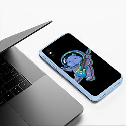 Чехол iPhone XS Max матовый Космокот, цвет: 3D-голубой — фото 2