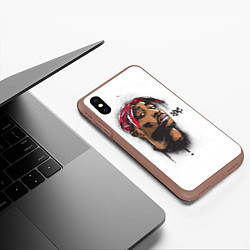 Чехол iPhone XS Max матовый 2Pac, цвет: 3D-коричневый — фото 2