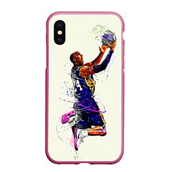 Чехол iPhone XS Max матовый Kobe Bryant, цвет: 3D-малиновый