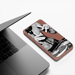 Чехол iPhone XS Max матовый Брюс Ли Dj, цвет: 3D-коричневый — фото 2