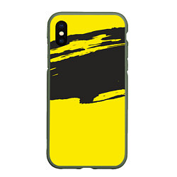Чехол iPhone XS Max матовый Чёрно-жёлтый