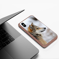 Чехол iPhone XS Max матовый Хозяин леса, цвет: 3D-коричневый — фото 2