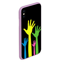 Чехол iPhone XS Max матовый Руки вверх!, цвет: 3D-сиреневый — фото 2