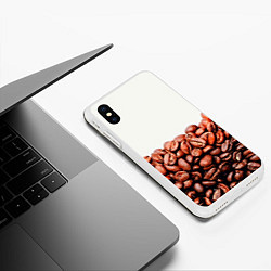 Чехол iPhone XS Max матовый Coffee, цвет: 3D-белый — фото 2