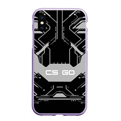 Чехол iPhone XS Max матовый CS:GO Black collection, цвет: 3D-светло-сиреневый