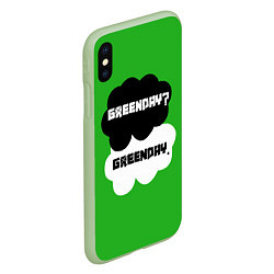 Чехол iPhone XS Max матовый Green Day Clouds, цвет: 3D-салатовый — фото 2