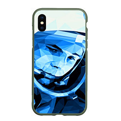 Чехол iPhone XS Max матовый Gagarin Art, цвет: 3D-темно-зеленый