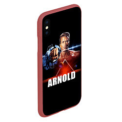 Чехол iPhone XS Max матовый Iron Arnold, цвет: 3D-красный — фото 2