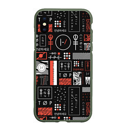 Чехол iPhone XS Max матовый 21 Pilots: Geometry, цвет: 3D-темно-зеленый