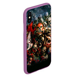 Чехол iPhone XS Max матовый Warhammer 40k: Skulls, цвет: 3D-фиолетовый — фото 2