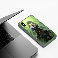 Чехол iPhone XS Max матовый TES: Heaven Knight, цвет: 3D-темно-зеленый — фото 2