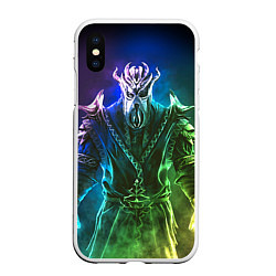 Чехол iPhone XS Max матовый TES 6, цвет: 3D-белый