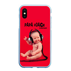 Чехол iPhone XS Max матовый Paparoach: Music Kid, цвет: 3D-голубой