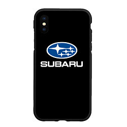 Чехол iPhone XS Max матовый Subaru - emblem, цвет: 3D-черный