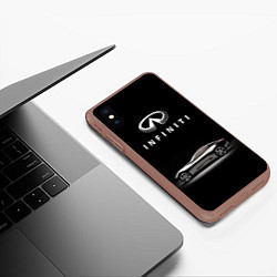 Чехол iPhone XS Max матовый Infiniti, цвет: 3D-коричневый — фото 2