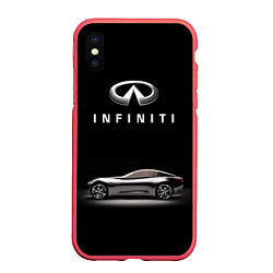 Чехол iPhone XS Max матовый Infiniti, цвет: 3D-красный