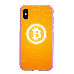 Чехол iPhone XS Max матовый Bitcoin Orange