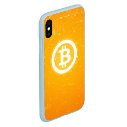 Чехол iPhone XS Max матовый Bitcoin Orange, цвет: 3D-голубой — фото 2