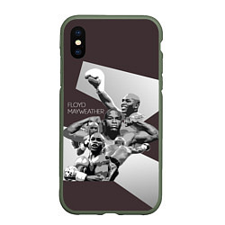 Чехол iPhone XS Max матовый Floyd Mayweather, цвет: 3D-темно-зеленый