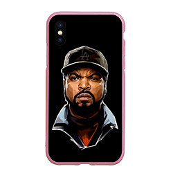 Чехол iPhone XS Max матовый Ice Cube, цвет: 3D-розовый