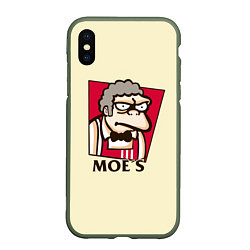 Чехол iPhone XS Max матовый Moe's KFC, цвет: 3D-темно-зеленый