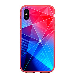 Чехол iPhone XS Max матовый Коды, цвет: 3D-красный