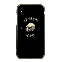 Чехол iPhone XS Max матовый Memento Mori, цвет: 3D-темно-зеленый