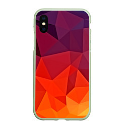 Чехол iPhone XS Max матовый Geometric, цвет: 3D-салатовый