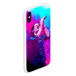 Чехол iPhone XS Max матовый Chester Bennington: Colors, цвет: 3D-белый — фото 2