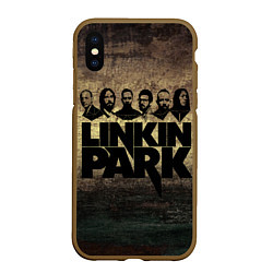 Чехол iPhone XS Max матовый Linkin Park Band, цвет: 3D-коричневый