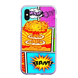 Чехол iPhone XS Max матовый Pop Art, цвет: 3D-светло-сиреневый