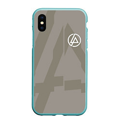 Чехол iPhone XS Max матовый Linkin Park: Grey style, цвет: 3D-мятный