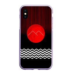 Чехол iPhone XS Max матовый Twin Peaks Sun, цвет: 3D-светло-сиреневый
