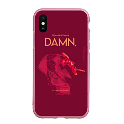 Чехол iPhone XS Max матовый Damn: Sin down be humble, цвет: 3D-розовый