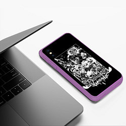 Чехол iPhone XS Max матовый Dethklok: Metalocalypse, цвет: 3D-фиолетовый — фото 2