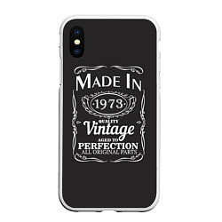 Чехол iPhone XS Max матовый Сделано в 1973, цвет: 3D-белый