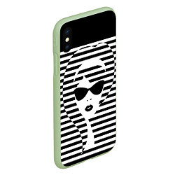 Чехол iPhone XS Max матовый Pop art girl, цвет: 3D-салатовый — фото 2